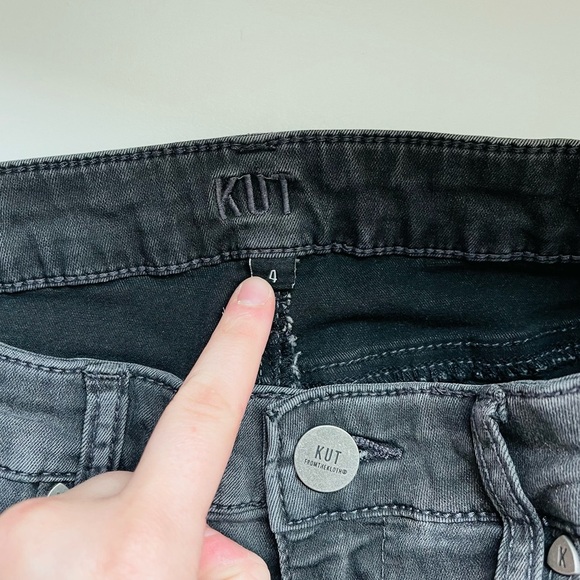 Kut From The Kloth Toothpick Skinny High Rise Charcoal Black Jeans 4 Women’s - Picture 10 of 12